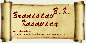 Branislav Kasavica vizit kartica